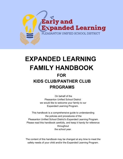 2023-24 Expanded Family Handbook - Early & Expanded Learning