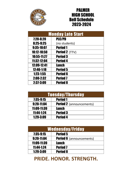 Bell Schedule - Palmer High School