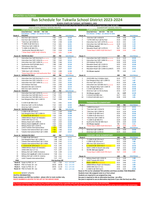 RSTechED 2014 12 Theme-Park Bus schedule