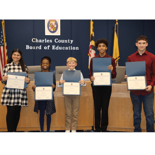 Board of Education recognizes exemplary students at November 2023 meeting |  details - Charles County Public Schools
