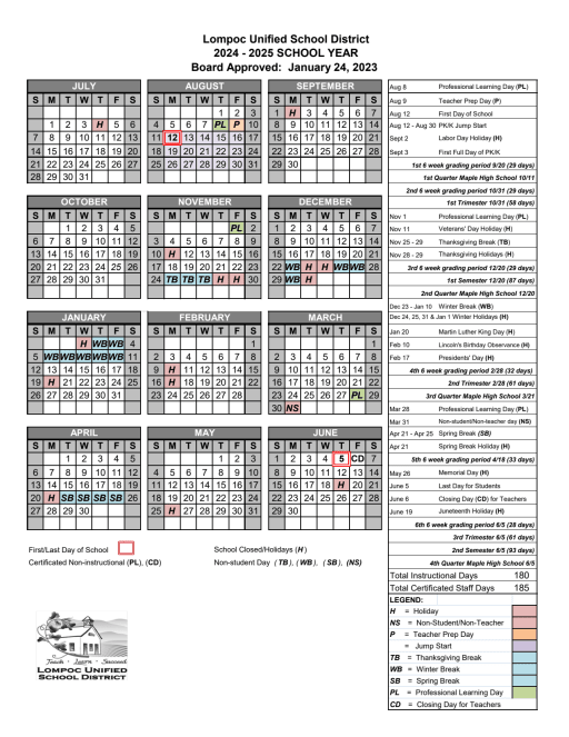 Rusd Calendar 24 26