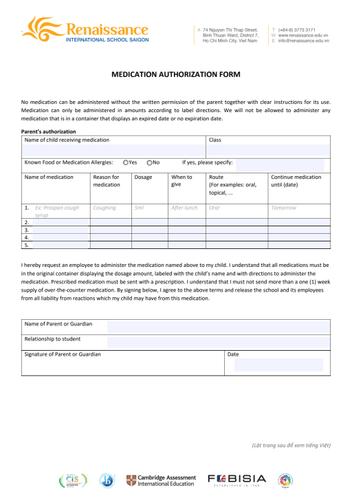 First page of the PDF file: ENGMedicationAuthorizationForm