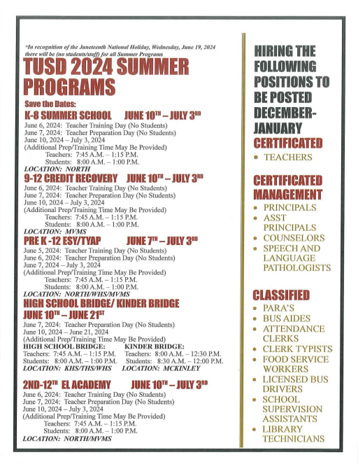 Tusd School Calendar 202524 Sonia Peters