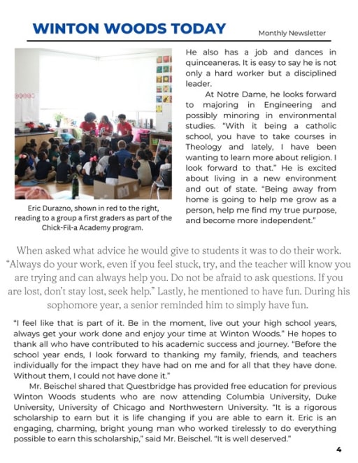 WINTON WOODS TODAY (NEWSLETTER) - Winton Woods City School District