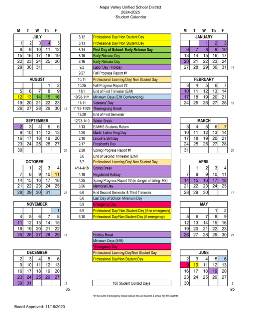 School Calendar – Student Life – Mission Achievement and Success