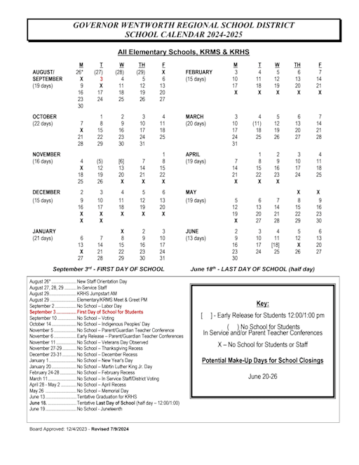Wentworth Academic Calendar 2025