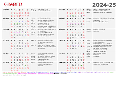Calendars - Graded - The American School of Sao Paulo