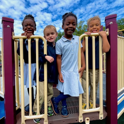 Kindergarten students on playground