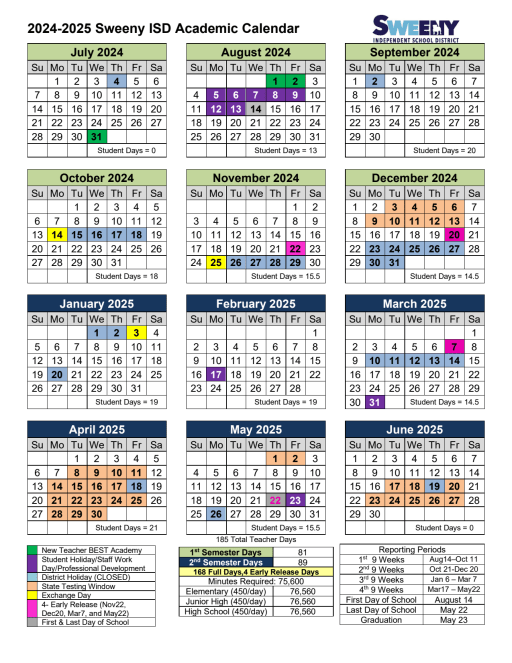 Calendar 2025 Sisd