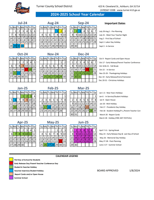 Pca Calendar 2025-2026