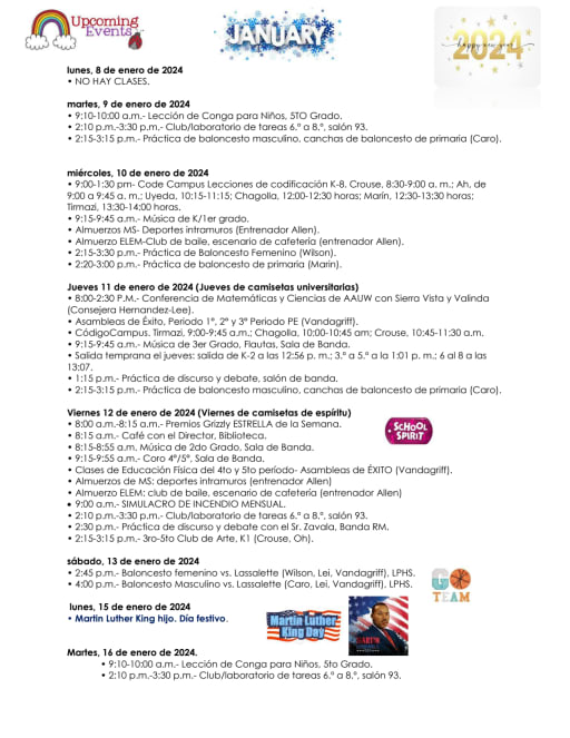 Calendar - Grandview College Prep