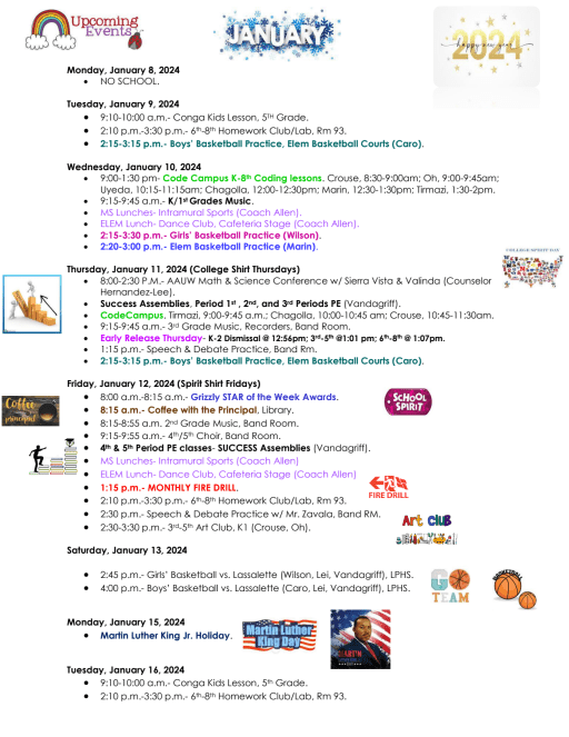 Calendar - Grandview College Prep