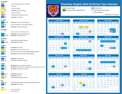 CALENDAR - Cherokee Heights Elementary