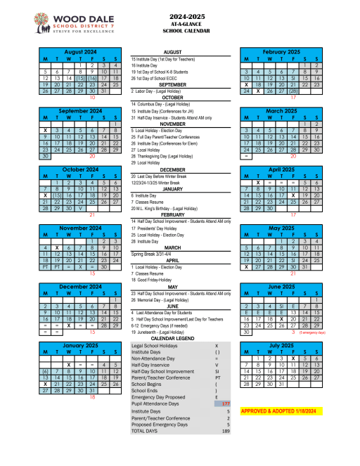 24-25 At-A-Glance Calendar - Wood Dale Sd 7