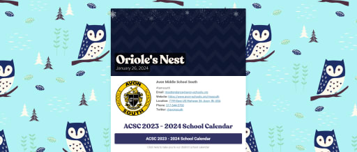Oriole's Nest Newsletter 1/27/2024 | AMS South News & Updates