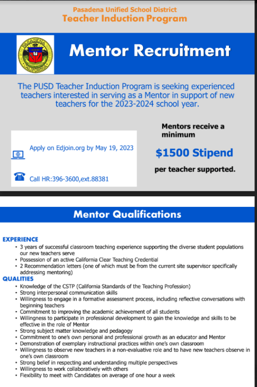 Teacher Induction Program - Pasadena Unified School District