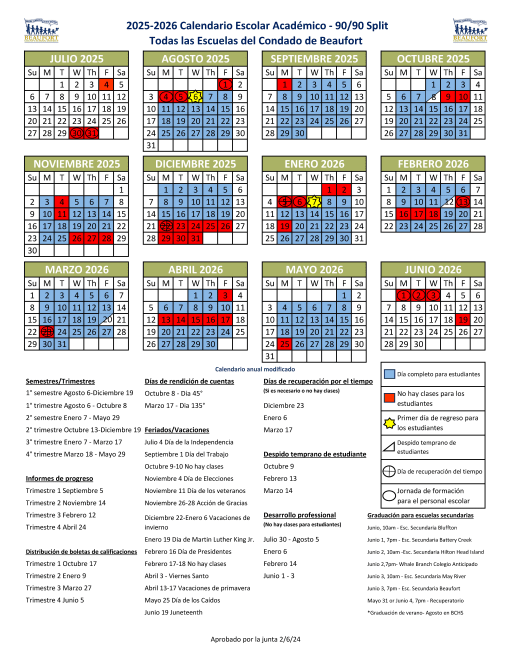 2025-26 Academic School Calendar - Beaufort County School District 2025-26 Academic School Calendar - Beaufort County School District