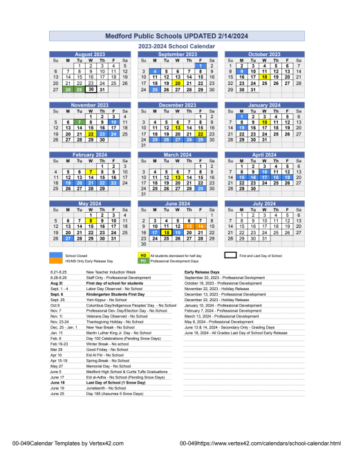 Printable School Calendar - Brooks Elementary School