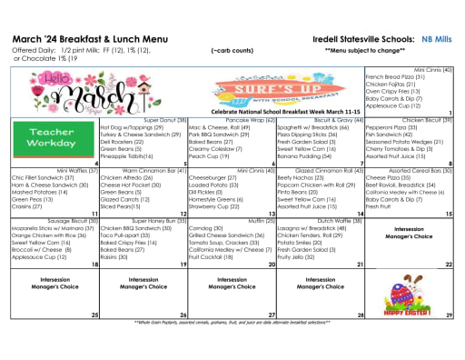Menu Page - Iredell-Statesville School District