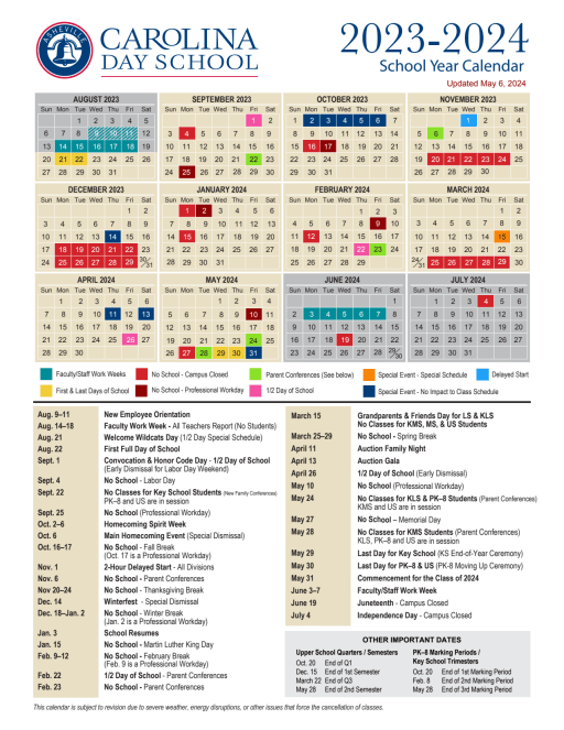 Calendar - Carolina Day School