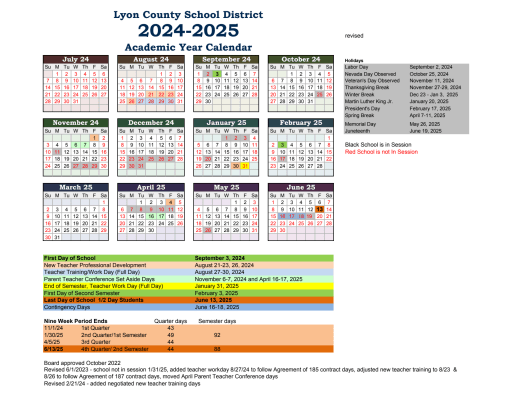 Master Calendar - Lyon County School District