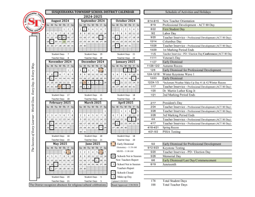 Calendar - Susquehanna Township School District