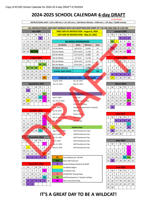 Calendars 2024-2025 - Kirbyville CISD