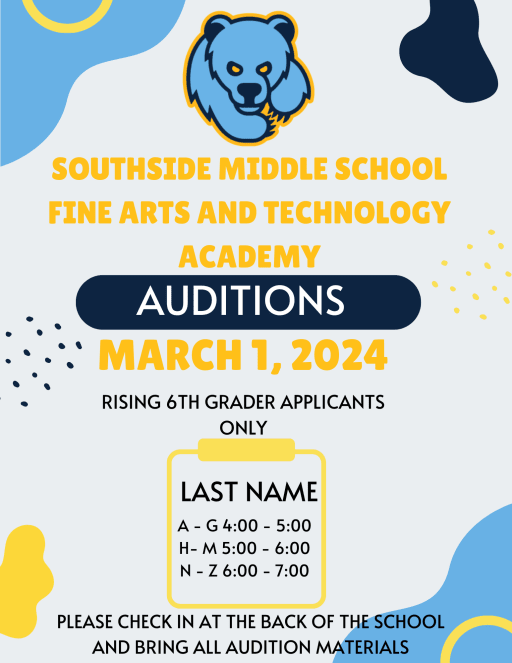 Auditions for Rising 6th Grade Students or Not Current Southside Students News Details