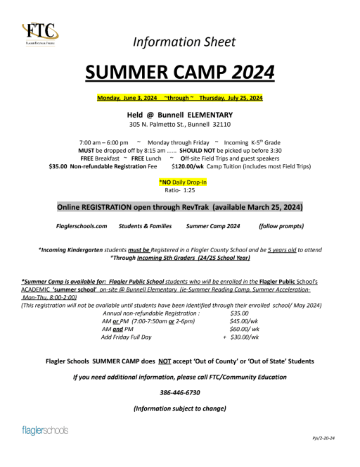 Summer Camp 2024 | Details