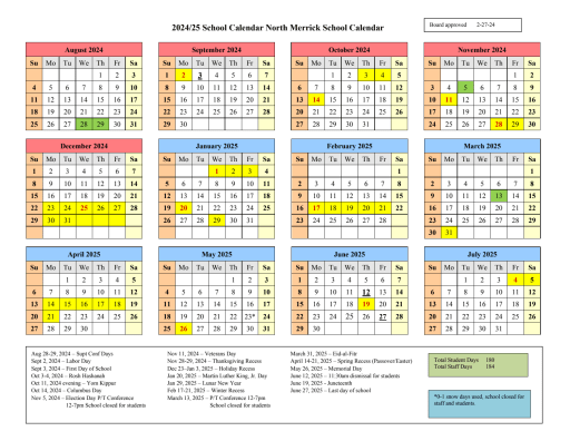 Bellmore School Calendar 2025