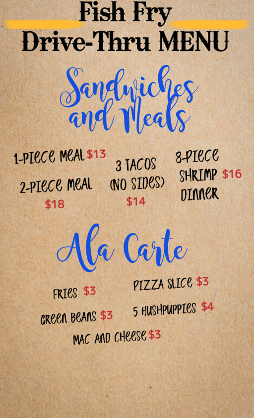 Fish store fry menu