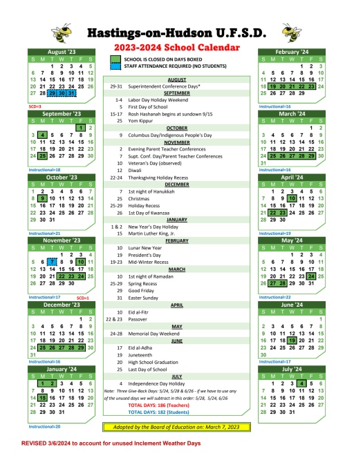 School Calendar 2023-2024 - Hastings High School