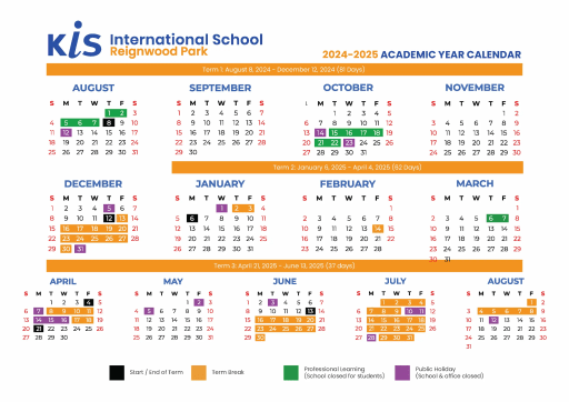 School Calendar - KIS Reignwood Park