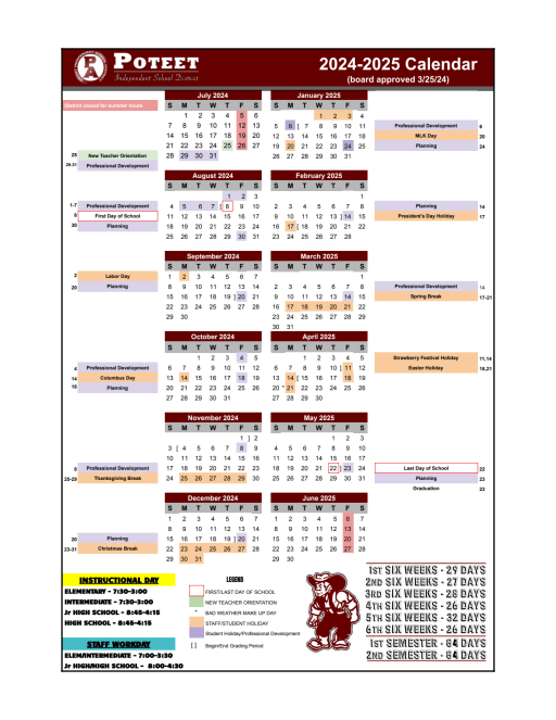 Poteet Isd Calendar Anet Maggee