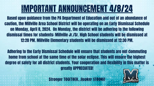 Athletic Calendar - Millville Area School District
