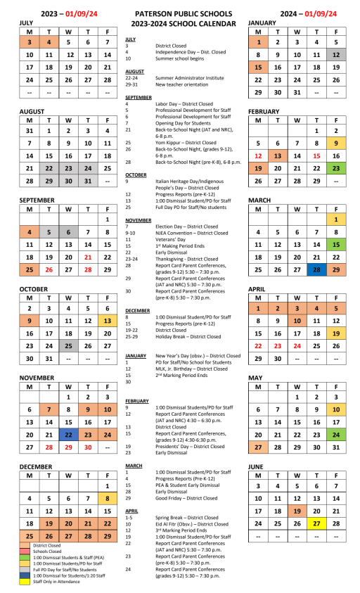 Calendar - Anna Iandoli Early Learning Center