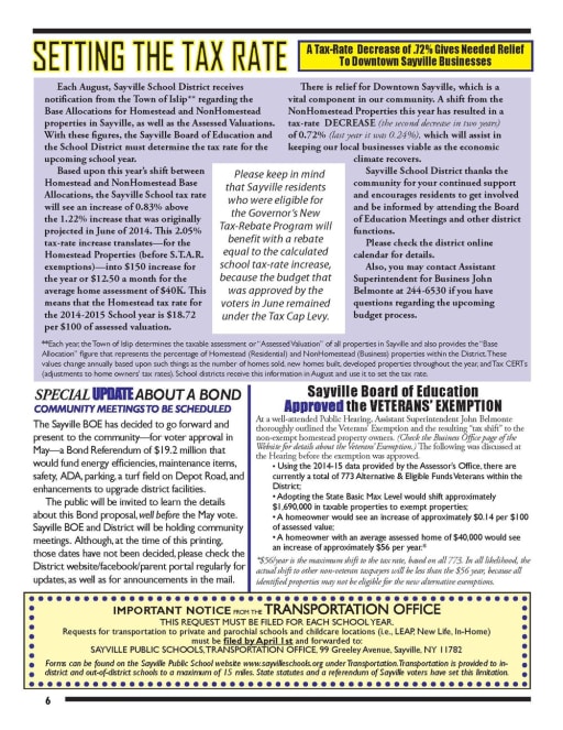 Veterans Exemption - Sayville Union Free School District 4