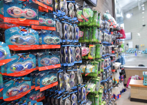 Swimming accessories store shop