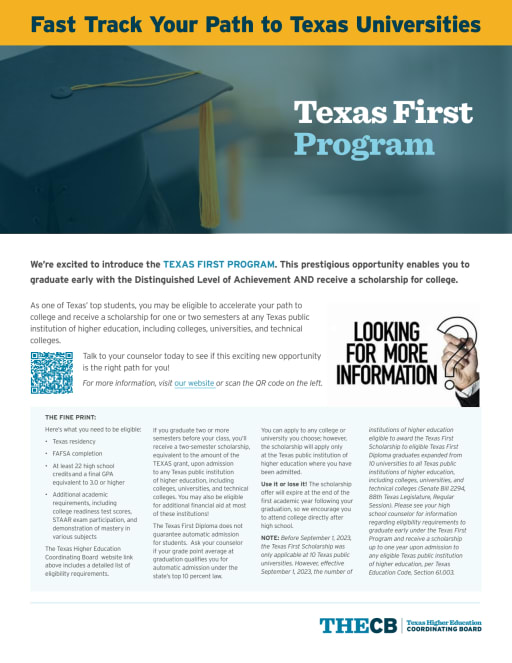 Texas First Early High School Completion Program - Godley High School