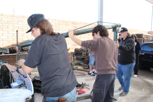 AutoTech  Students Working on Vehicle