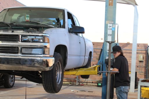 AutoTech Students Lifting Care