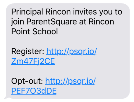ParentSquare- register with text