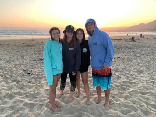 mrs garraway family at beach