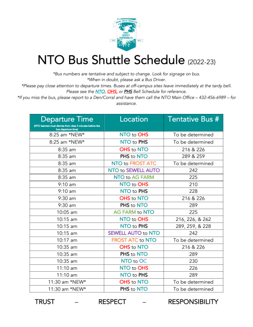 Mega Shuttle Bus Schedule