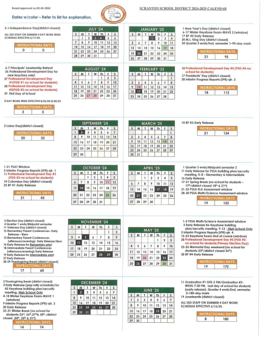 Berwick Area School District Calendar 2025-2026