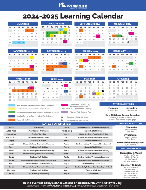 Misd Tx 2025 Calendar
