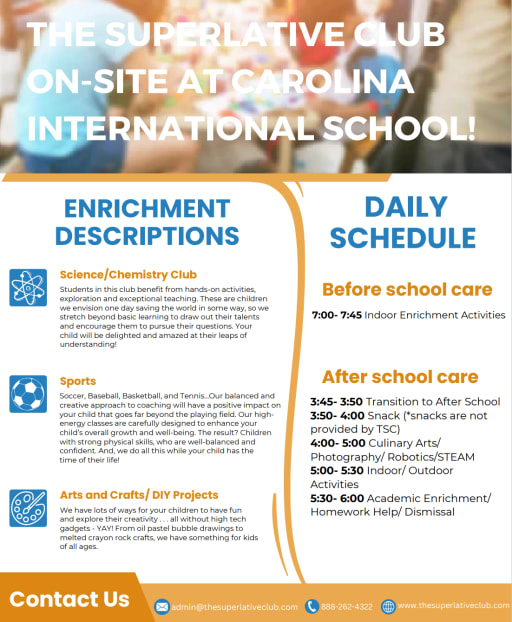 Before and After School Enrichment - Carolina International School