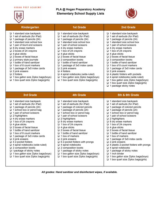 Converse elementary school supply list outlet