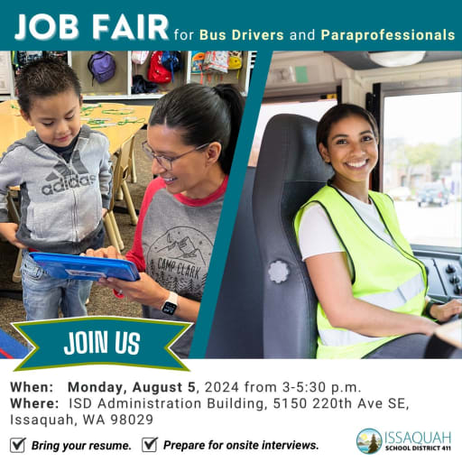 Next Week Job Fair for Bus Drivers Paraprofessionals Single Announcement