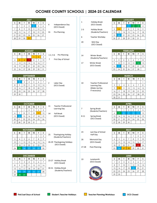 Oconee County Schools Calendar 25 26